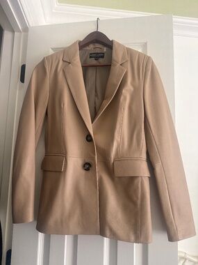 Camel faux leather blazer
